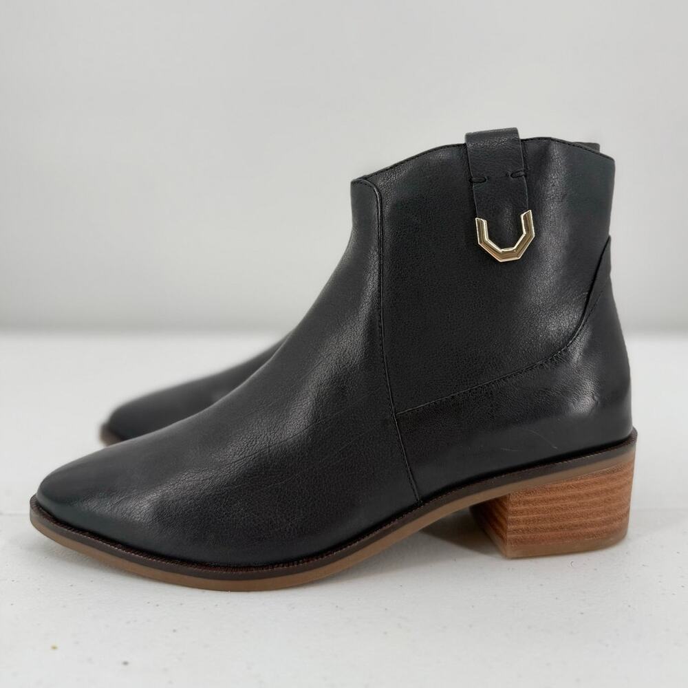 NEW Cole Haan Women's Maci Black Leather Heeled Booties Size 6.5
